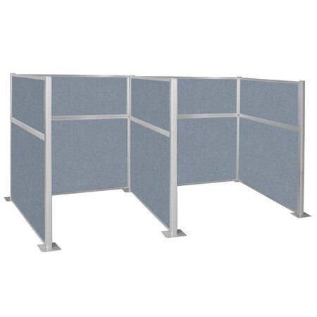 Versare Pre-Configured Hush Panel Cubicle 6' x 6' Powder Blue Fabric 1859404